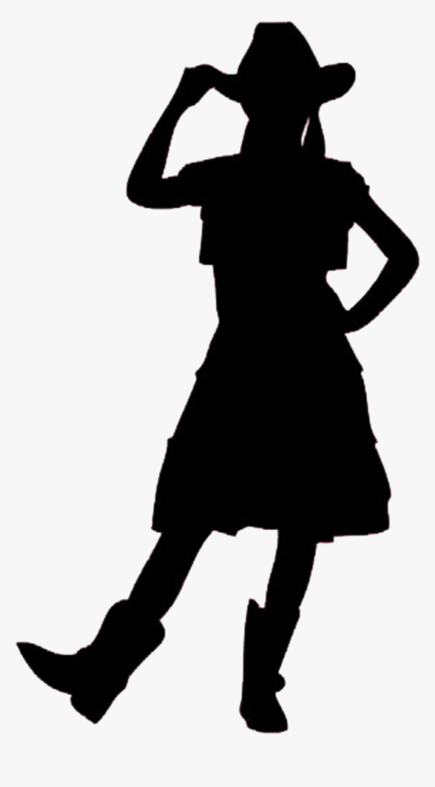 Silhouette Cowboy Woman On Top Clip Art - Cowboy E Cowgirl Png, Transparent Png, Free Download