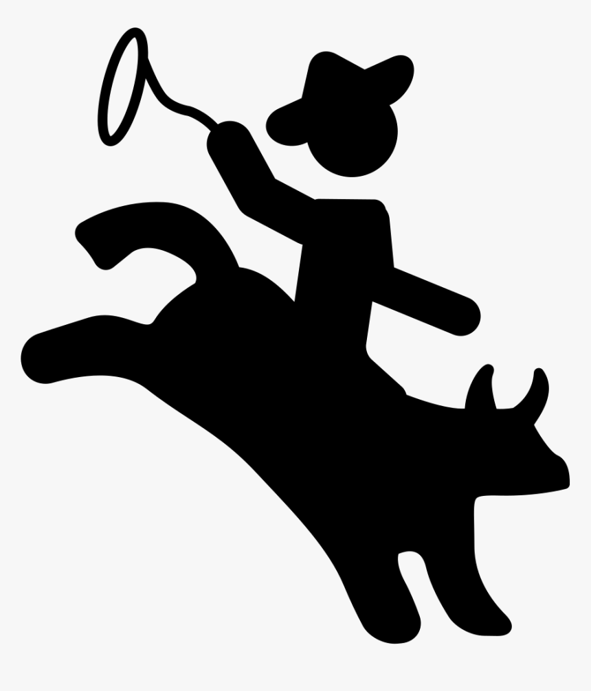 Rodeo Silhouette Of A Mammal With A Cowboy Riding On - Rodeo Icon, HD Png Download, Free Download
