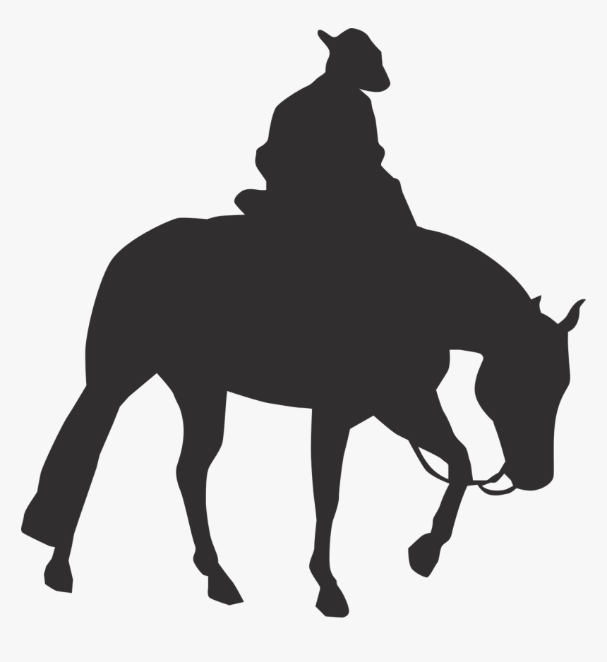 Horse, Cowboy, Horseback Riding - Cowboy Horse Silhouette Png, Transparent Png, Free Download