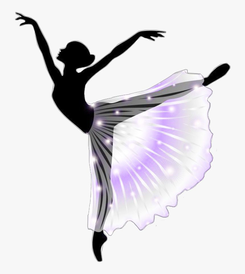 #ftestickers #dancer #ballerina #silhouette #sparkle - Dancer Silhouette Transparent Background, HD Png Download, Free Download