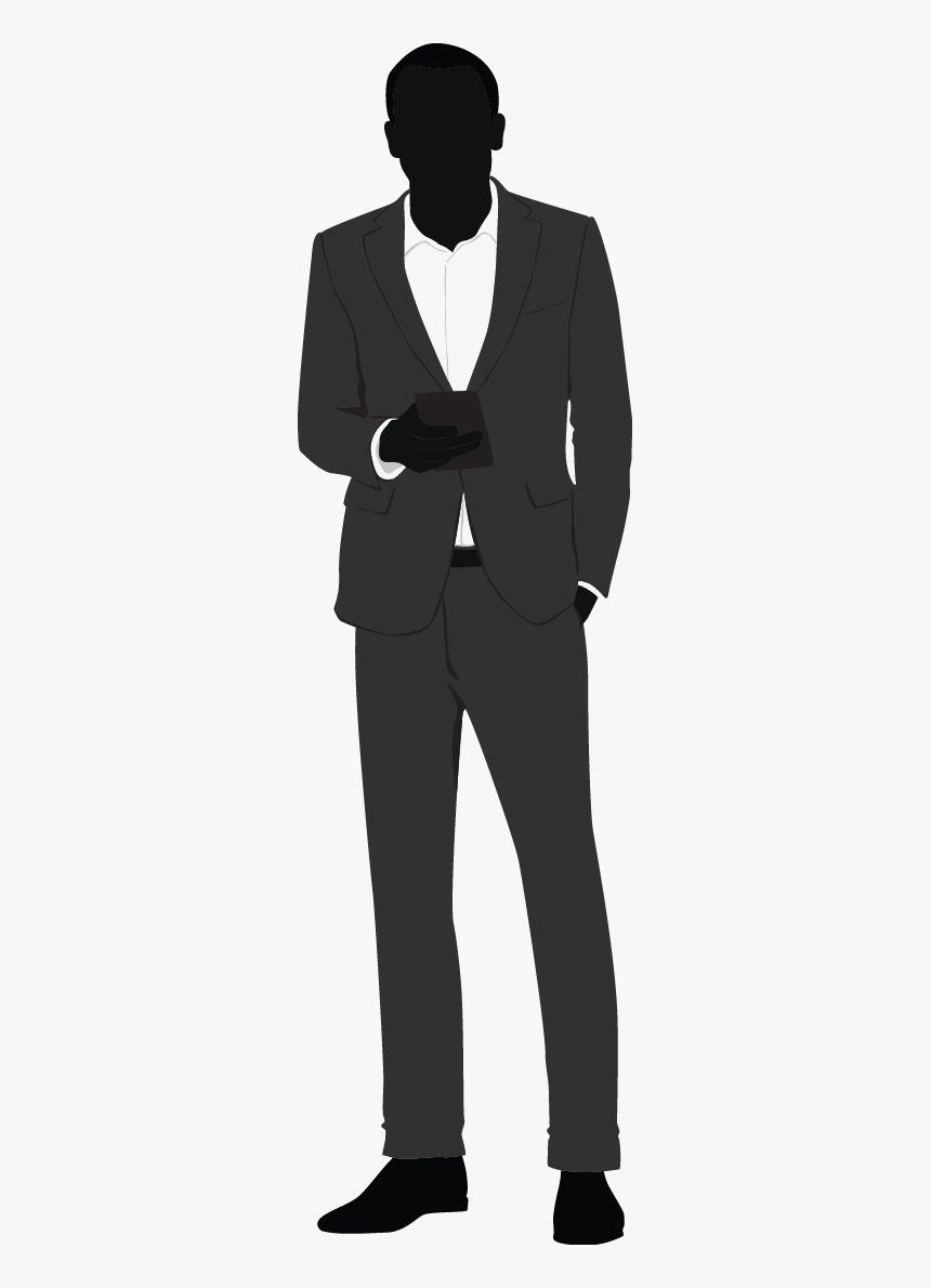 Business Man Silhouette - Man In Tuxedo Silhouette Png, Transparent Png, Free Download