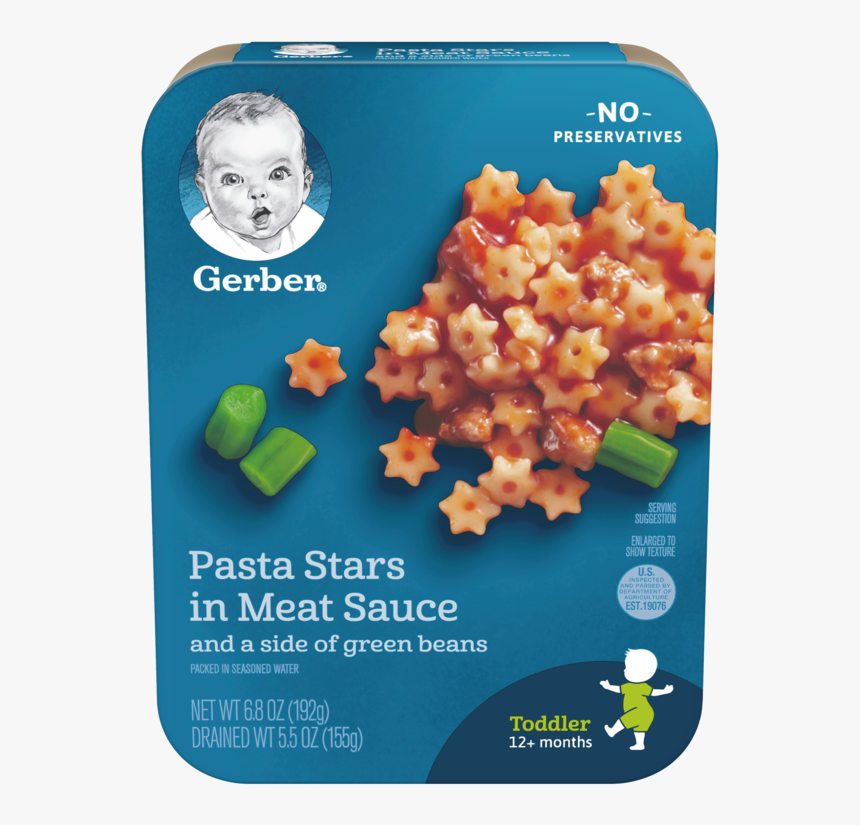 Pasta Stars In Meat Sauce - Gerber Toddler Meals, HD Png Download, Free Download