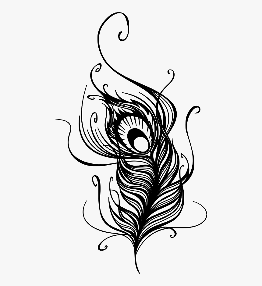 Peacock Feather Tattoo Designs Drawing Clipart , Png - Peacock Tattoo ...
