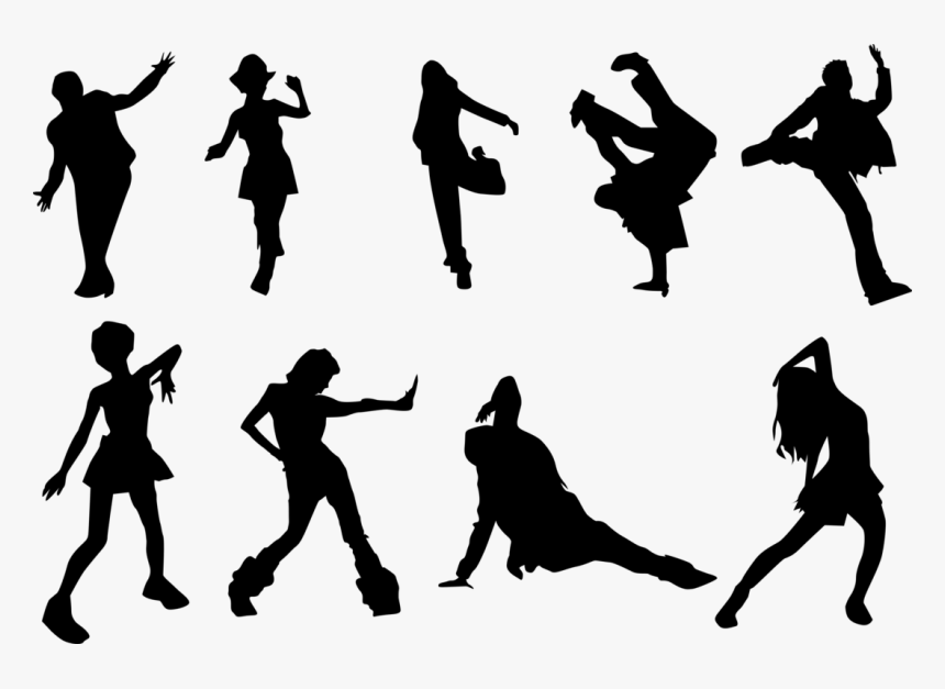 Silhouette,dance,running - Silhouette, HD Png Download, Free Download