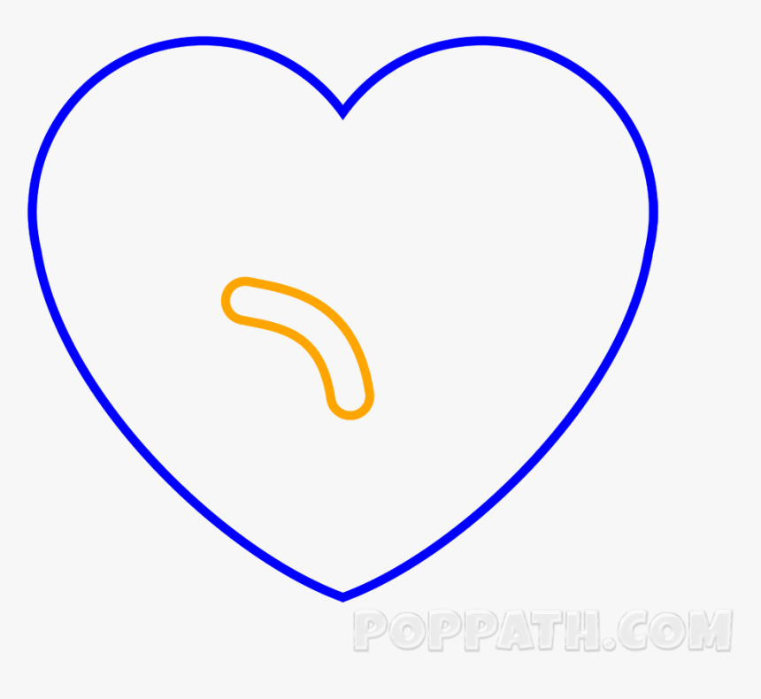 Now Draw A Slanting Line From One Corner Of The Heart - Heart, HD Png Download, Free Download