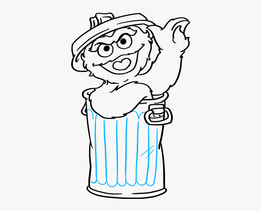 How To Draw Oscar Grouch From Sesame Street - Sesame Street Oscar The Grouch Drawing, HD Png Download, Free Download