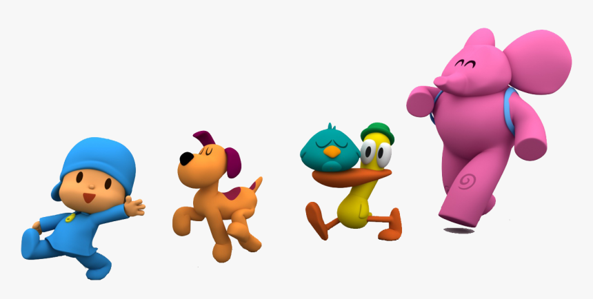 Gif Desktop Wallpaper Image Pocoyo Shapes - Pocoyo Pato Elly Loula Pajaroto, HD Png Download, Free Download