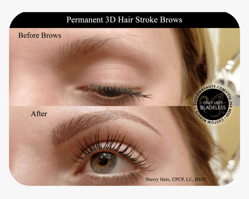 Clip Art Eyebrow Tattoo Images - Before After Microblading Lash Extensions, HD Png Download, Free Download