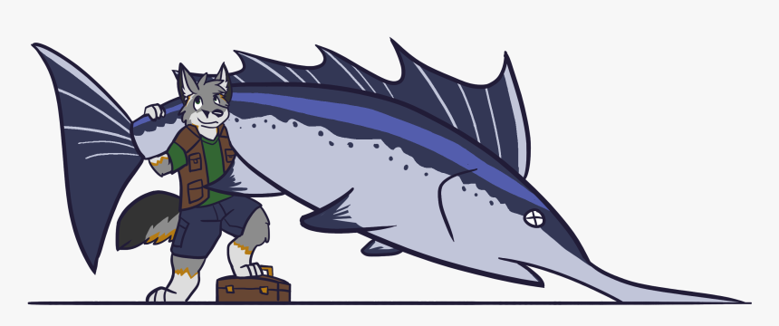 A Big Sword-fish - Cartoon, HD Png Download, Free Download