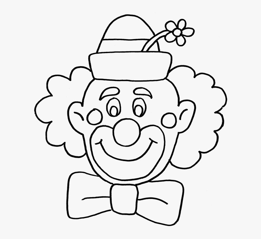 Clown, Circus, Fun, Coloring Book - Happy Clown Clipart Black And White, HD Png Download, Free Download