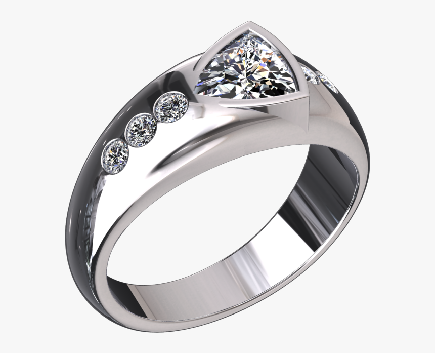 1/2 Carat Trillion Cut Diamond Ring In 14k Gold Ring - Pre-engagement Ring, HD Png Download, Free Download