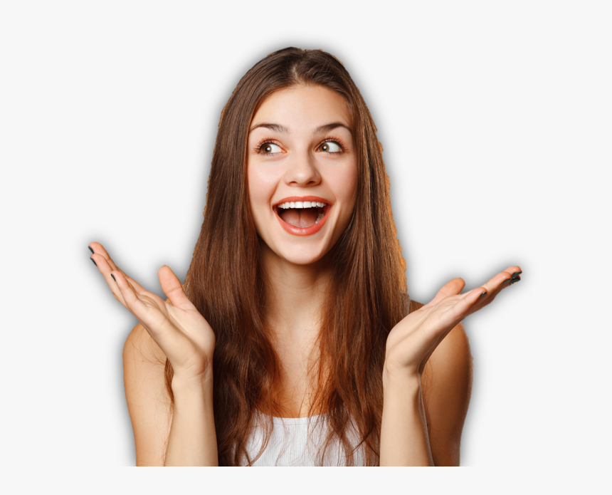 Surprised Girl , Png Download - Happy And Surprised Woman, Transparent Png, Free Download