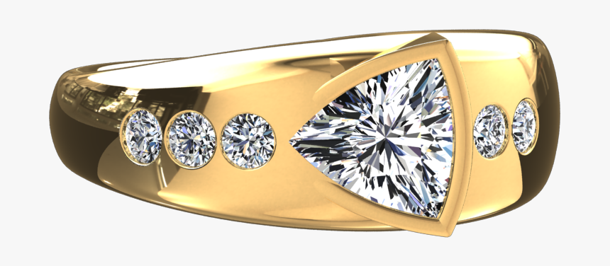 1/2 Carat Trillion Cut Diamond Ring In 14k Gold Ring - Engagement Ring, HD Png Download, Free Download