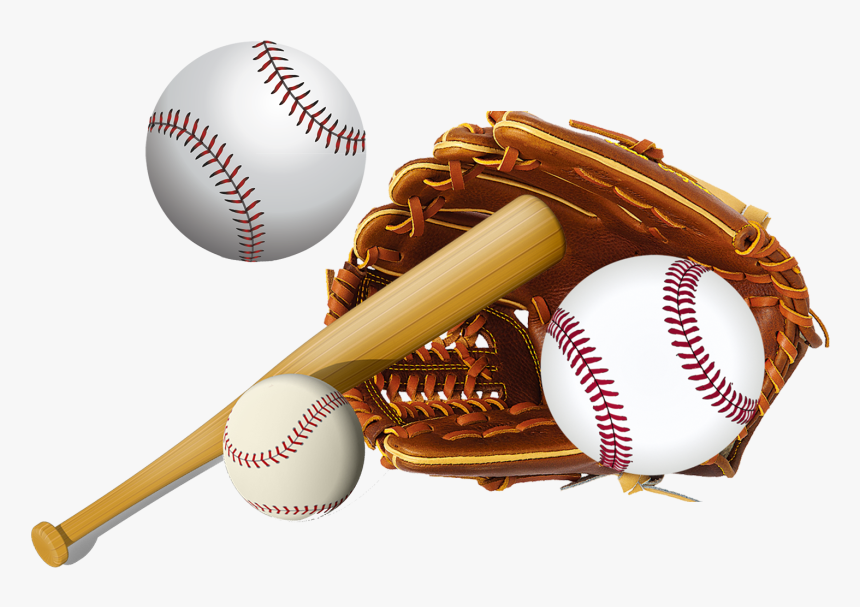 Glove Vector Baseball Bat - Baseball Glove And Bat Clipart, HD Png Download, Free Download