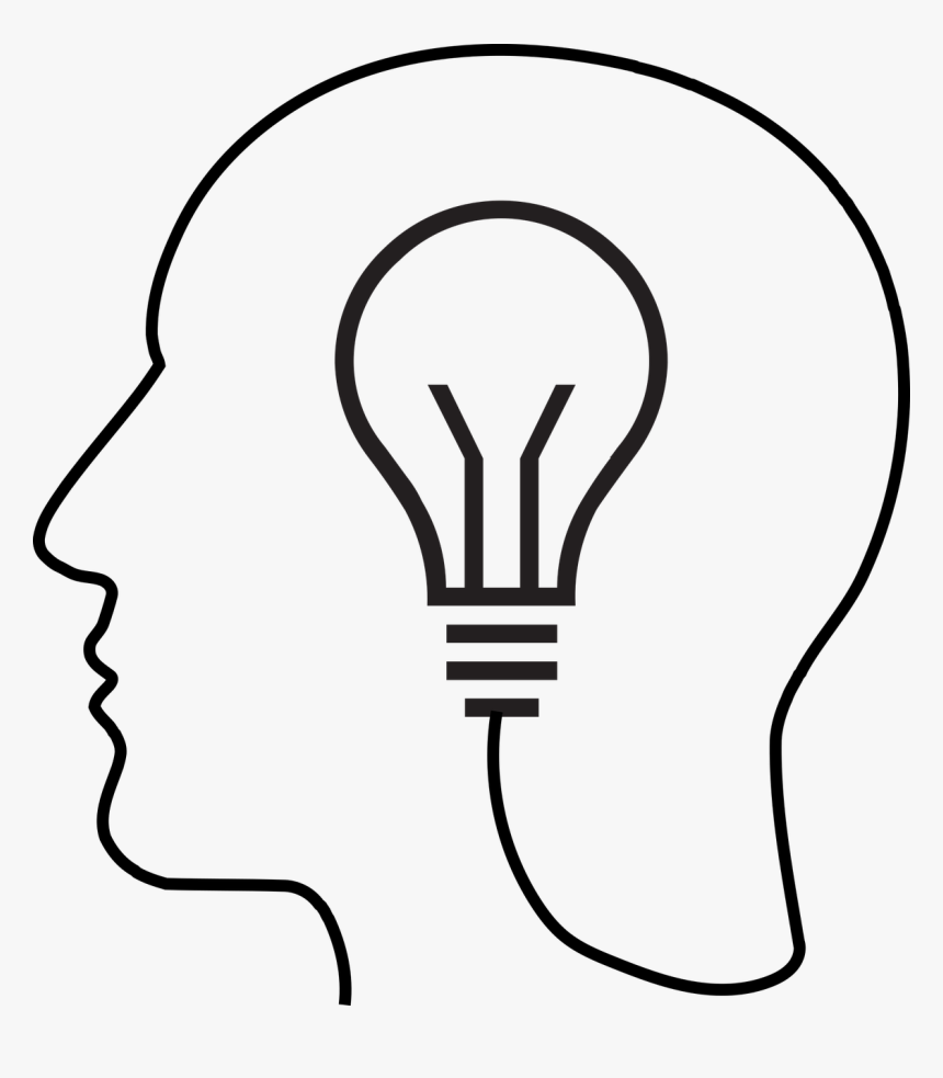 Light Bulb Man Silhouette - Brain Light Bulb Clip Art, HD Png Download, Free Download