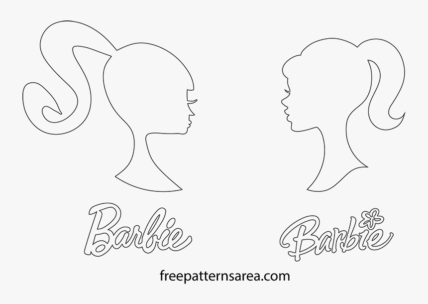 Head Vector Logo Sign - Barbie Outline Logo, HD Png Download, Free Download