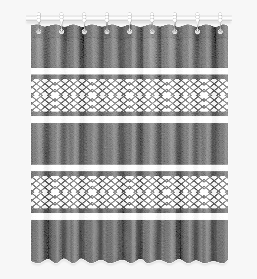 Elegant Black And White Striped Diamond Lattice Window - Curtain, HD Png Download, Free Download