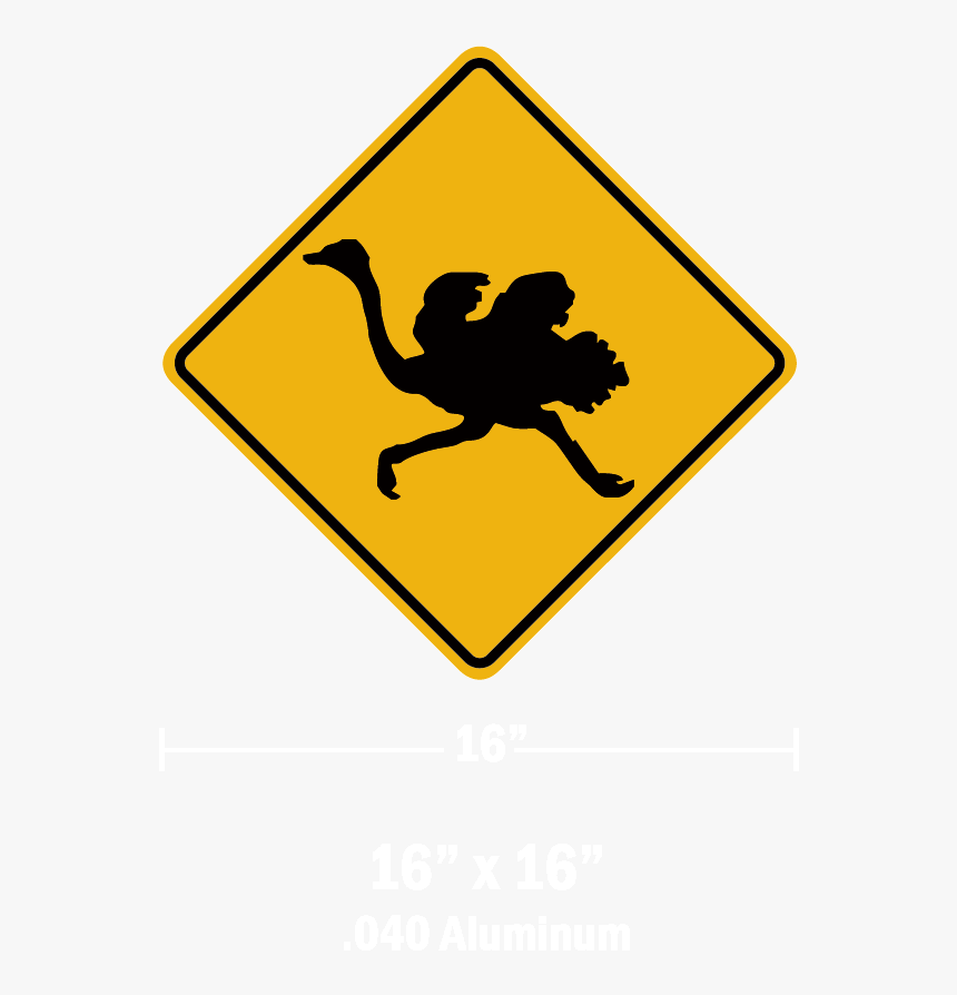 Kangaroo Crossing Sign Download - Ostrich Shadow, HD Png Download, Free Download