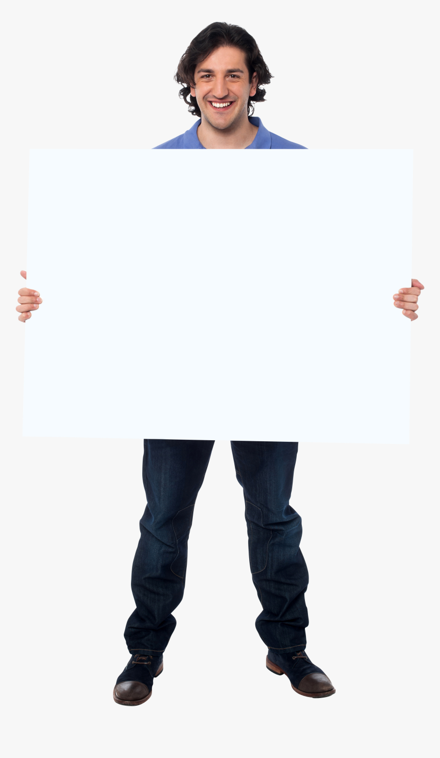 Man Holding Banner Png, Transparent Png, Free Download