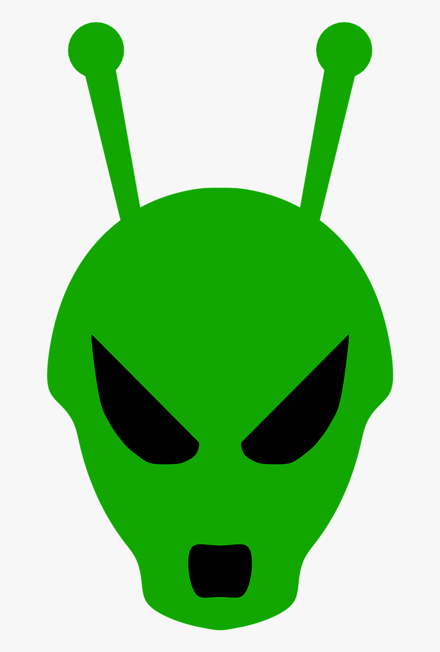 Alien, Head, Green, Face, Creature, Fantasy, Ufo - หัว เอ เลี่ยน สี เขียว, HD Png Download, Free Download