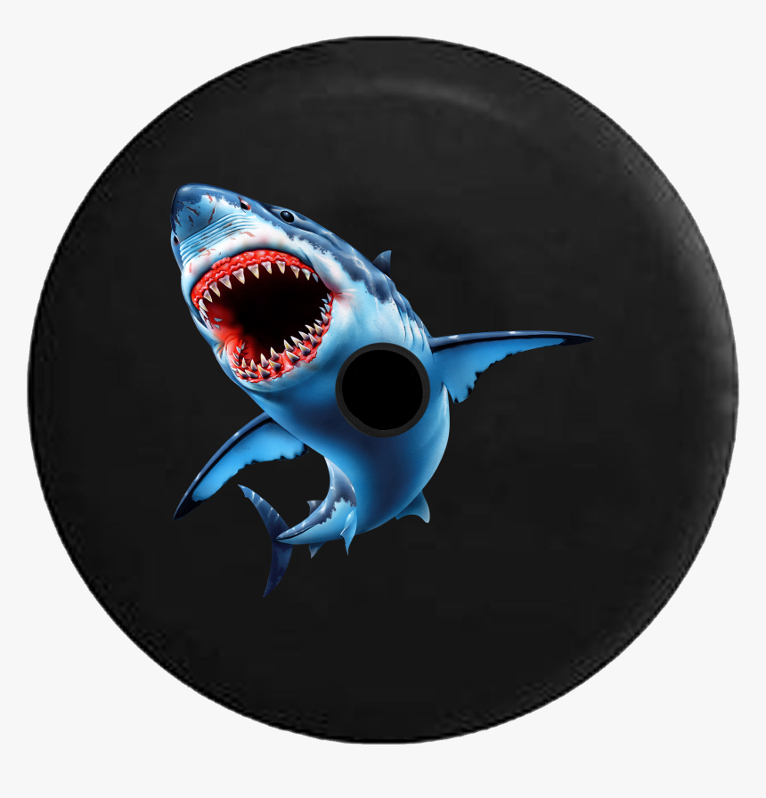 Jeep Wrangler Jl Backup Camera Day Shark Attack Great - Great White Shark, HD Png Download, Free Download