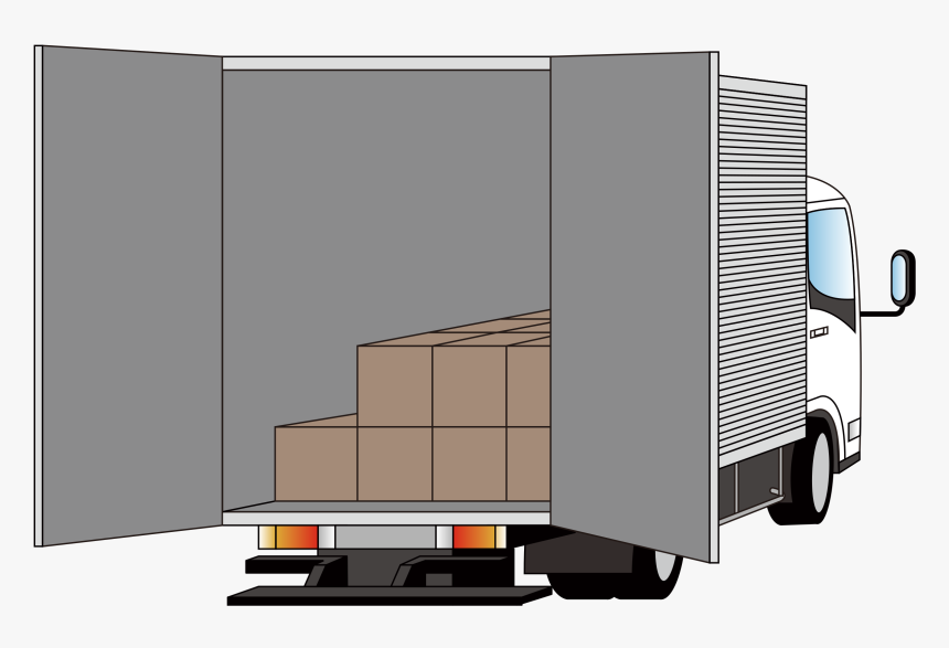 File - Delivery Truck - Svg - Delivery Truck Clipart - Rear Side Of Truck, HD Png Download, Free Download