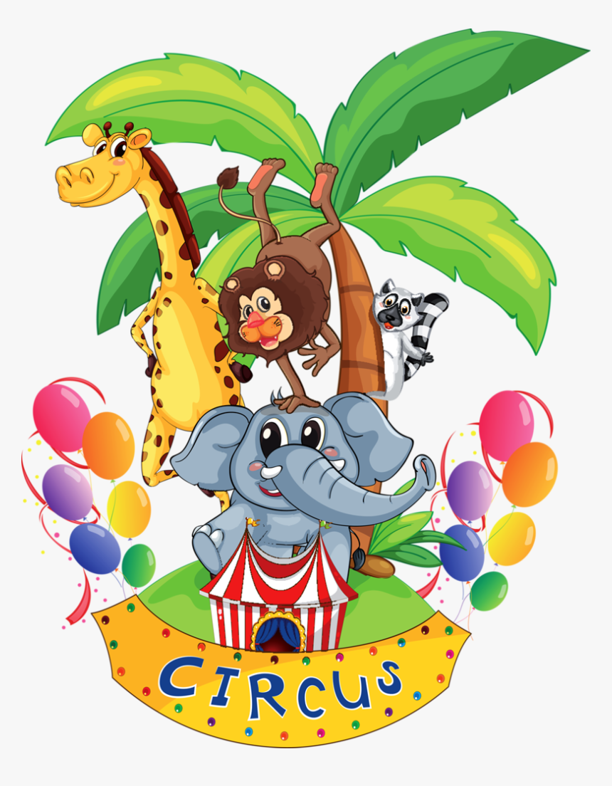 Circus Elephant Cartoon Picture Images Wondering Clip - Samolepky Na Zeď Zvířatka, HD Png Download, Free Download