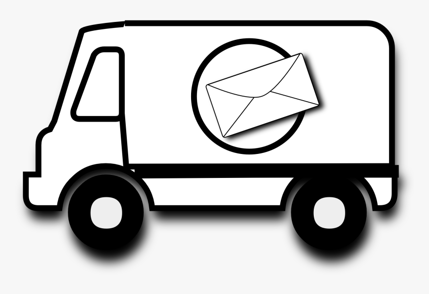 Delivery Van Clipart Png - Mail Van Clipart Black And White, Transparent Png, Free Download