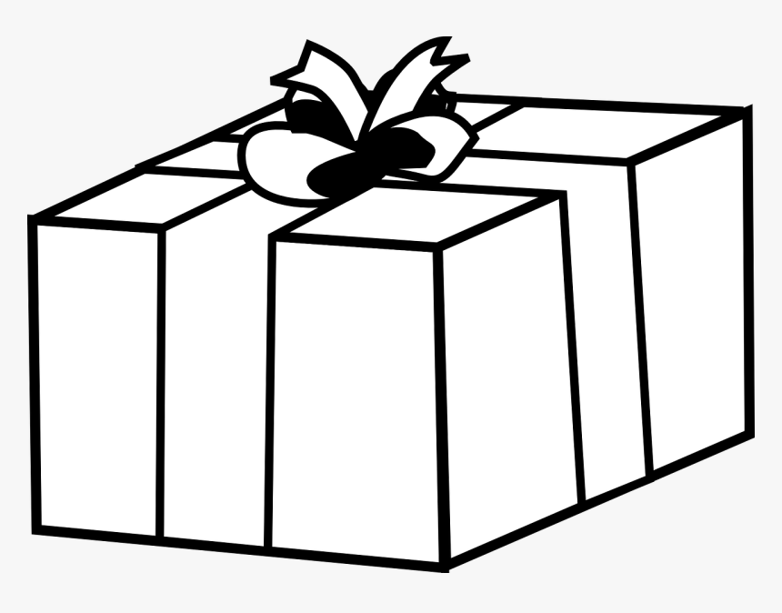 Gift Present Bow Free Picture - Black And White Present Clipart, HD Png Download, Free Download