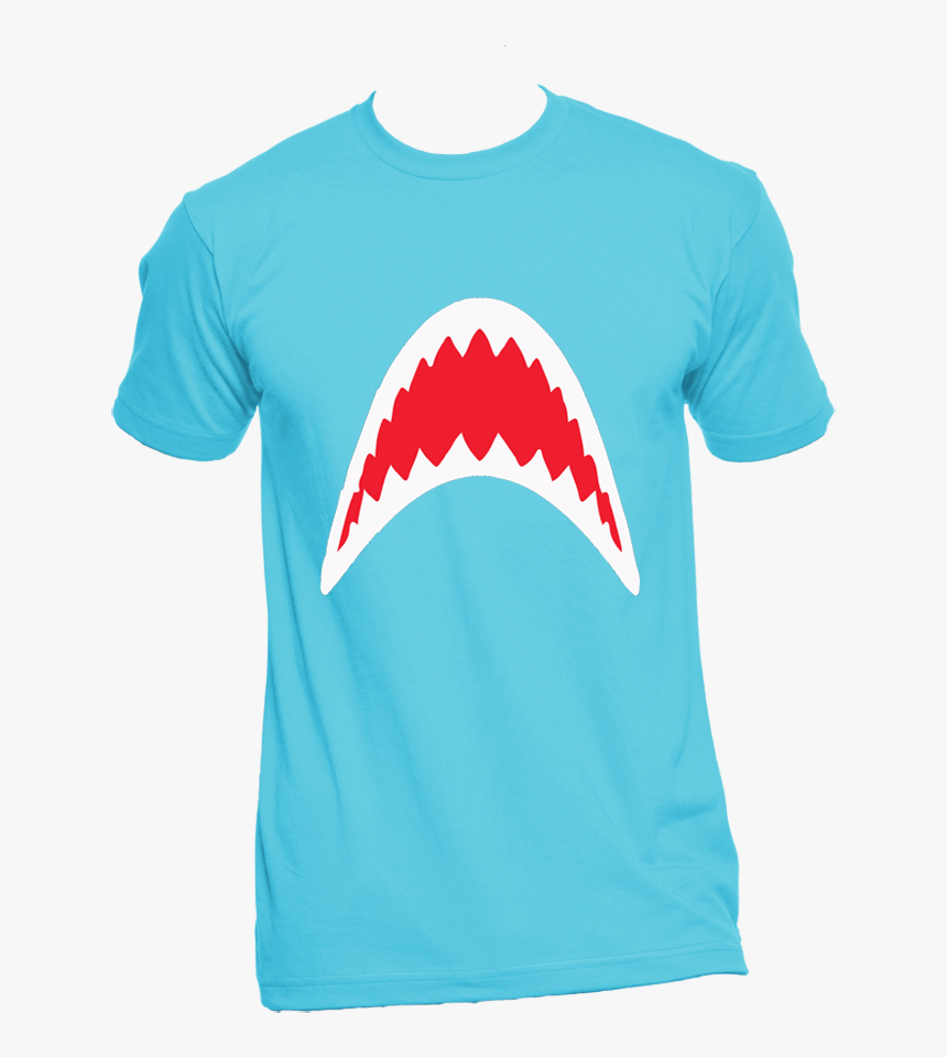 Shark Jaws Shirt Turquoise Aa2001 Original - Uncle T-shirt - Gelb, HD Png Download, Free Download