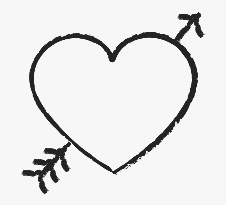 Cute Arrow Png - Heart With Arrow Through, Transparent Png, Free Download