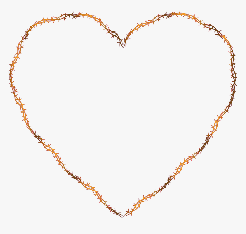 Red Heart Of Thorns Clip Arts - Brown Heart Outline Png, Transparent Png, Free Download