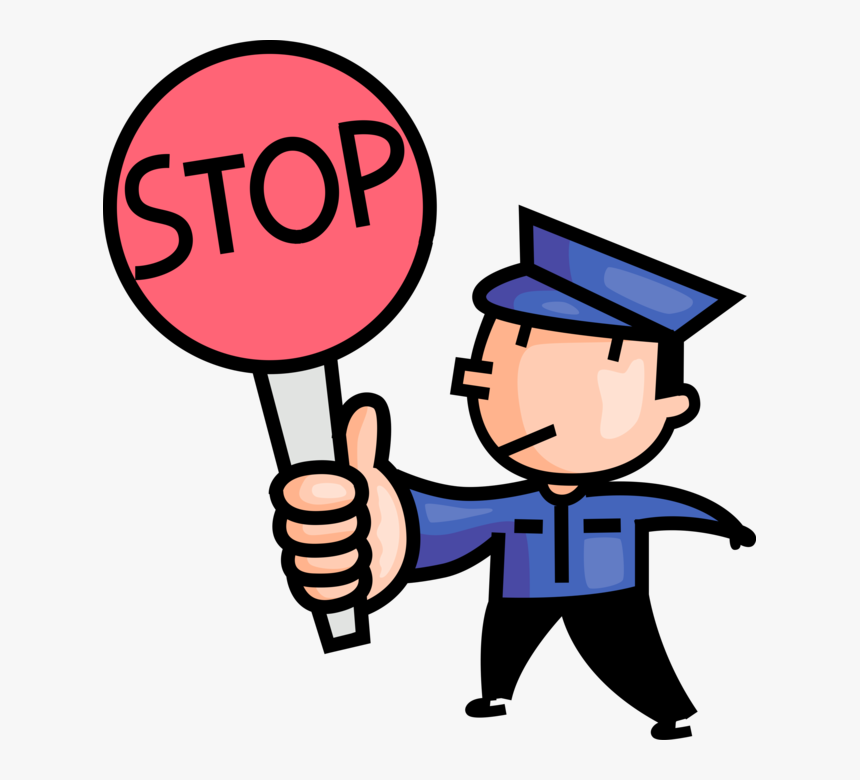 Stop Vector Illustration - Safety School Crossing Guard Clipart, HD Png Download, Free Download