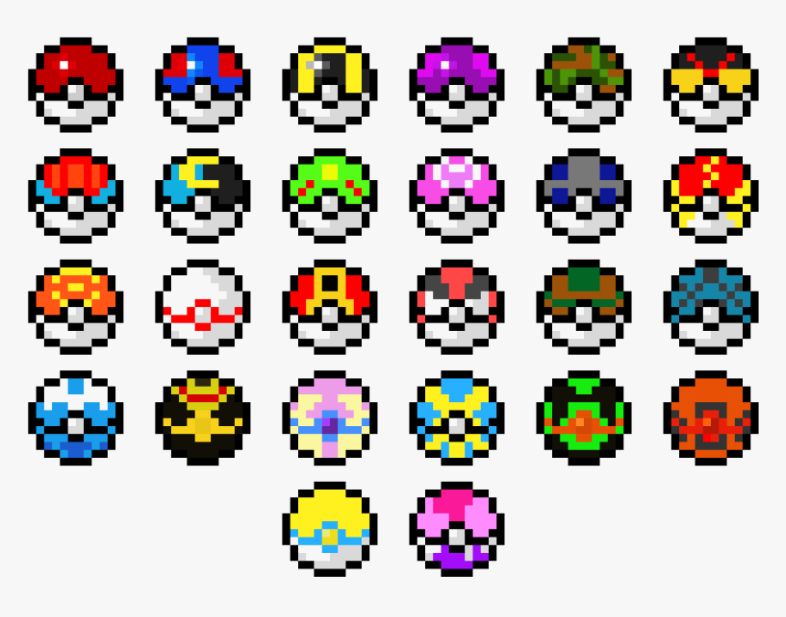 Pixel Art Poké Ball, HD Png Download, Free Download