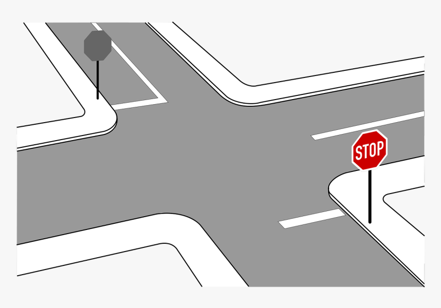 Intersection Cartoon Black And White, HD Png Download, Free Download