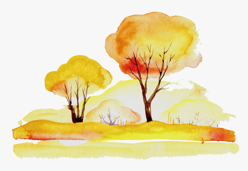 Transparent Watercolor Trees Png - Free Watercolor Tree Png, Png Download, Free Download