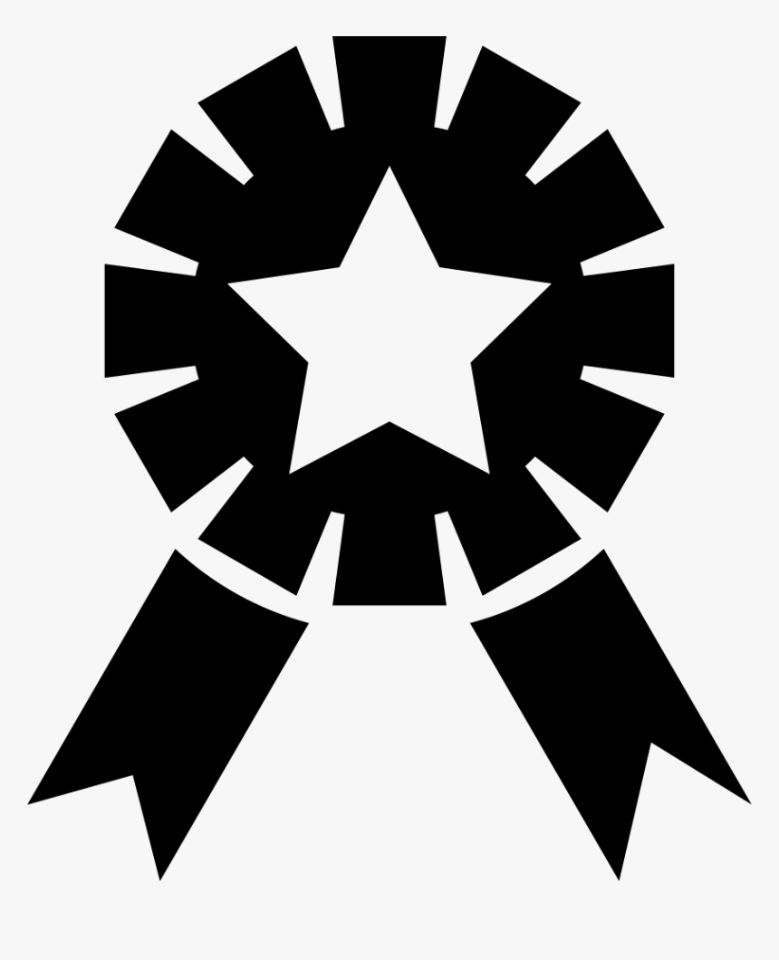 Ribbon Award With Star Shape - Captain America Silhouette, HD Png Download, Free Download