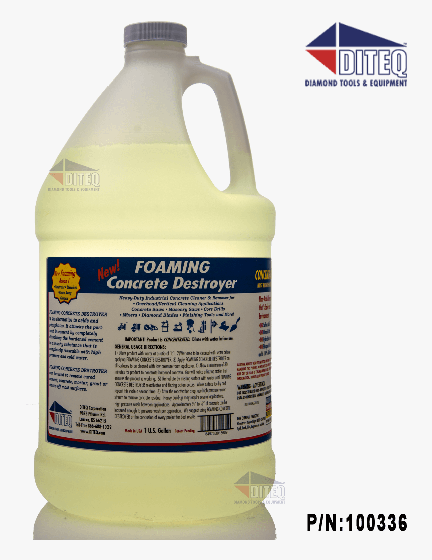 Foaming Concrete Destroyer Gallon - Plastic Bottle, HD Png Download, Free Download