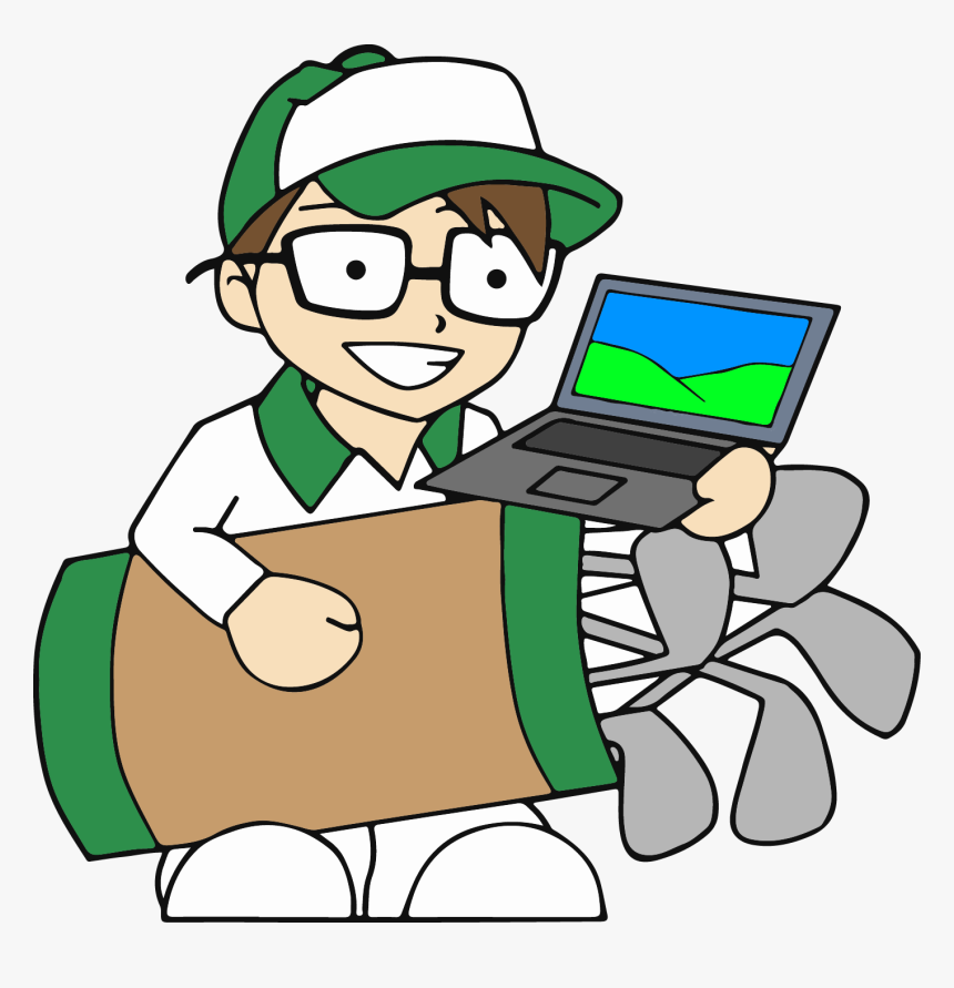 Transparent Computer Repair Png - Cartoon Laptop Repair Green Color Png, Png Download, Free Download
