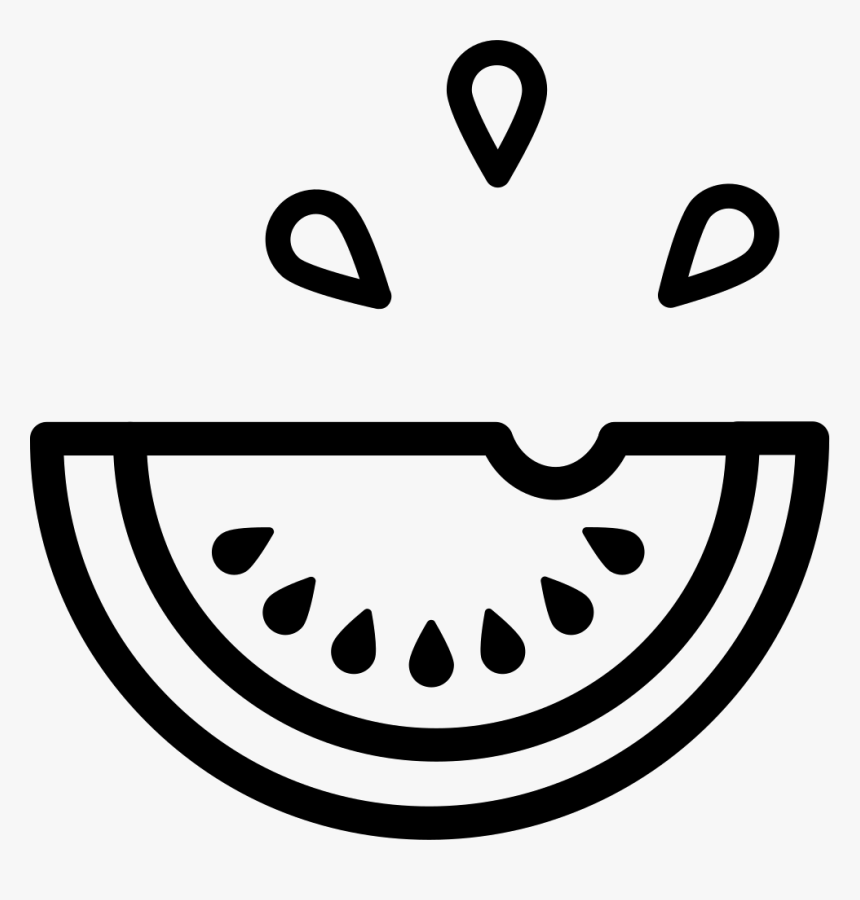 Watermelon Fruit Slice Outlin - Watermelon Icon Black And White, HD Png Download, Free Download