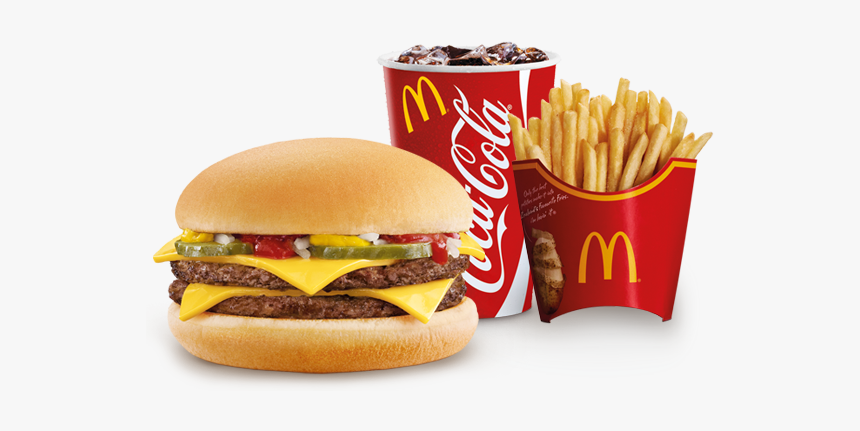 Large Double Cheeseburger Meal, HD Png Download, Free Download