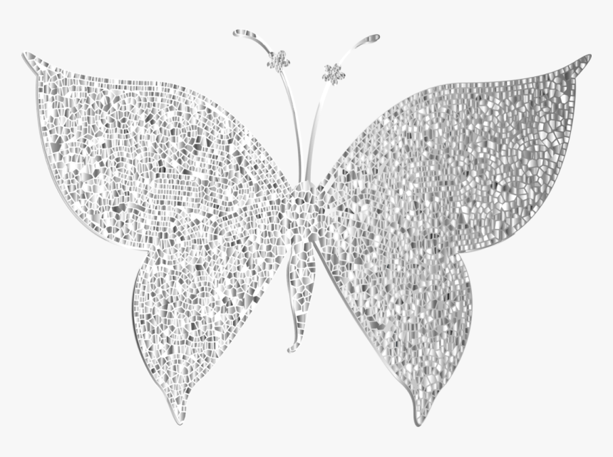Moth Clipart Closed Wing - Silver Butterfly Vector Png, Transparent Png, Free Download