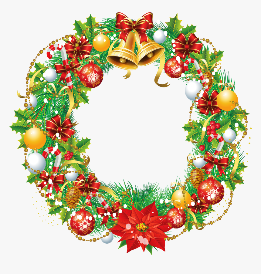 Transparent Christmas Wreath Cartoon, HD Png Download, Free Download