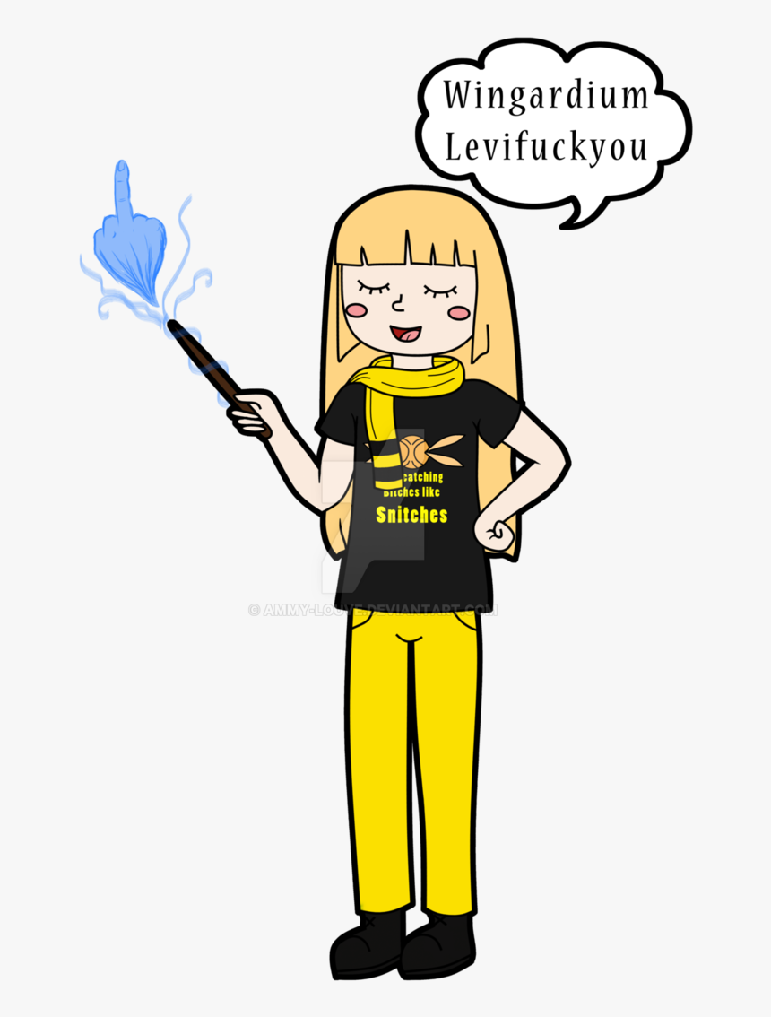 Wingardium Levifuckyou Hufflepuff Harry Potter - Cartoon Harry Potter Clipart Png, Transparent Png, Free Download