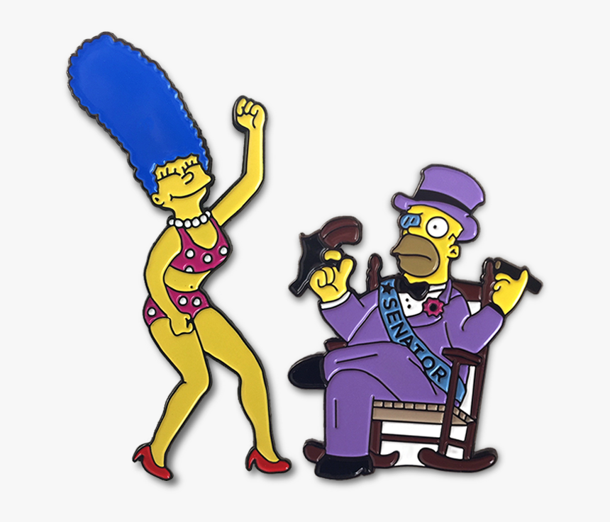 Dancing Marge & Senator Homer Pin Combo - Cartoon, HD Png Download, Free Download