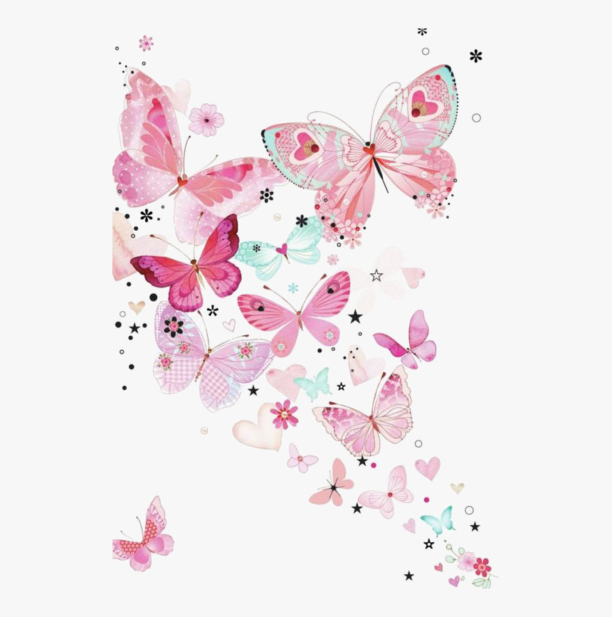 Transparent Pink Butterfly Clipart - Pink Butterfly Background, HD Png Download, Free Download