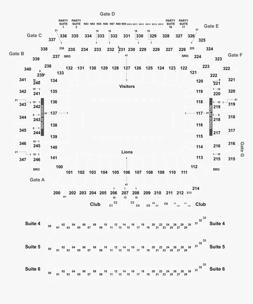 Ford Field Seating Monster Jam 2019, HD Png Download, Free Download