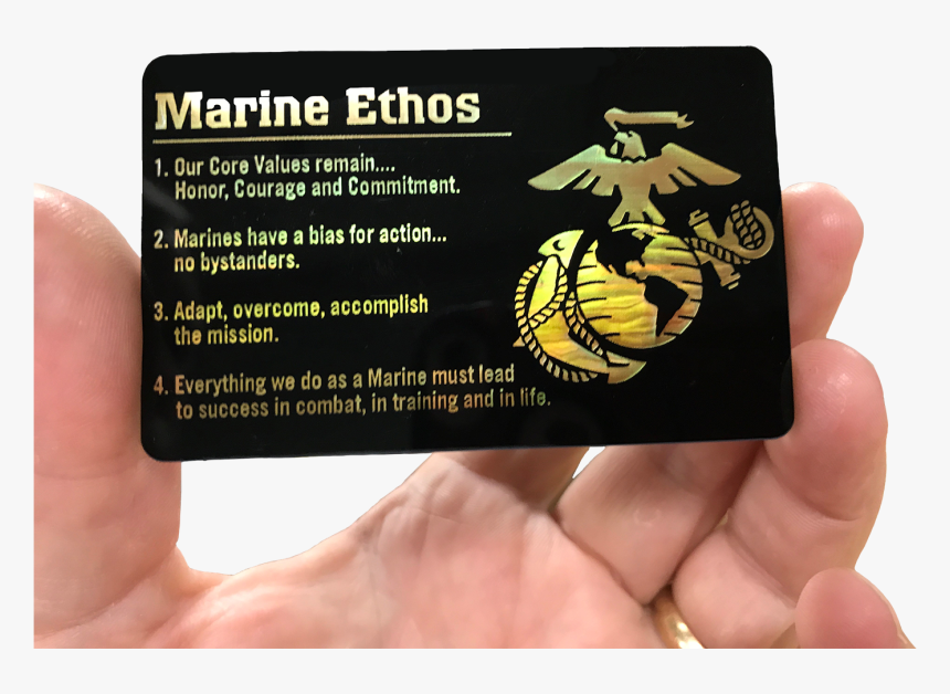 Monochromatic Specialty Printing Gives The Marine Corps - Marine Corps Values Card, HD Png Download, Free Download