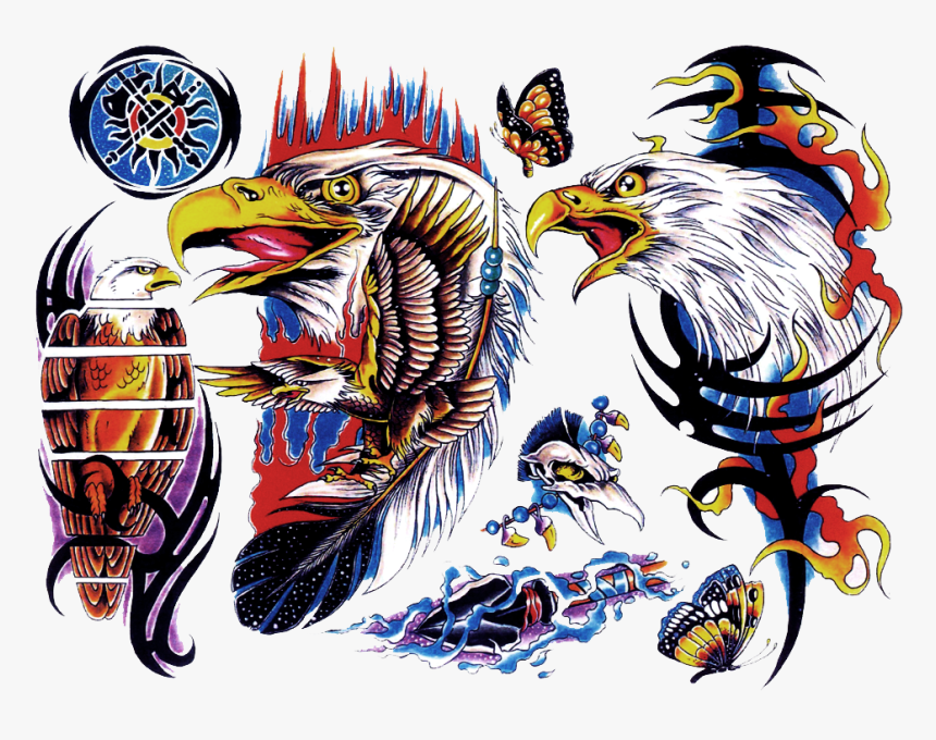 Us Eagle Belly Tattoo Design Photo - Full Sleeve Color Tattoo Png, Transparent Png, Free Download