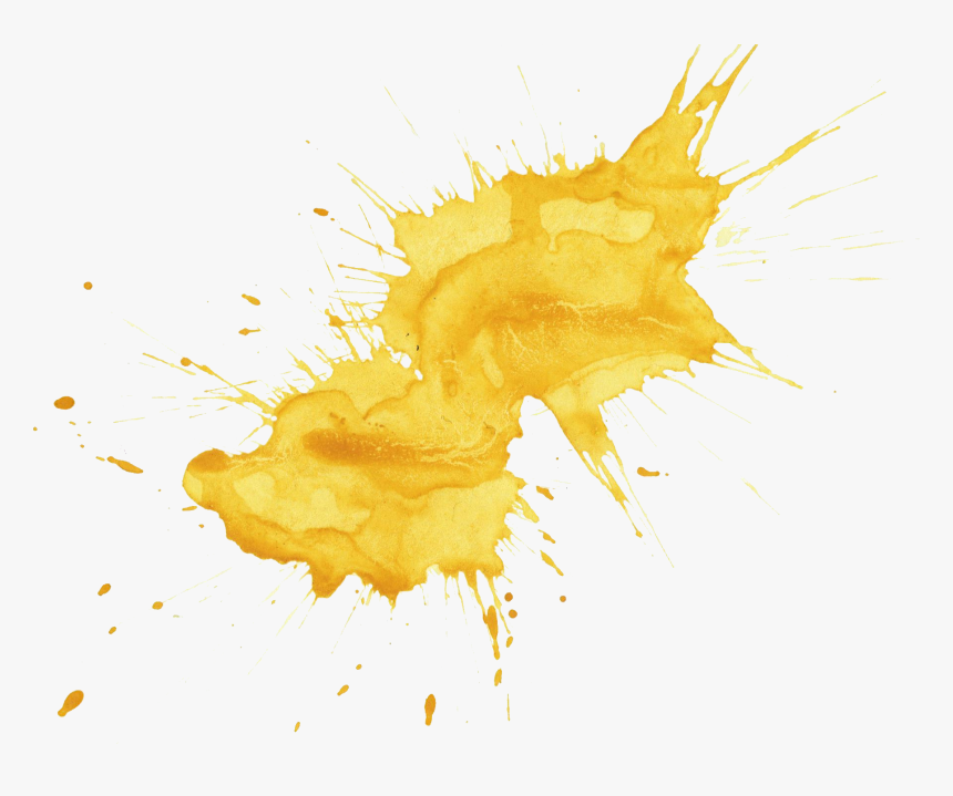 Gold Splash Png - Yellow Watercolour Paint Splash, Transparent Png, Free Download